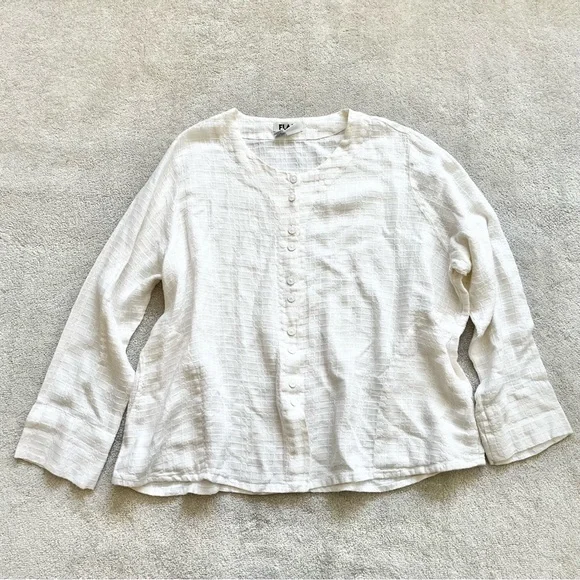 Flax Women's White Button-Up Top - Picture 10 of 10